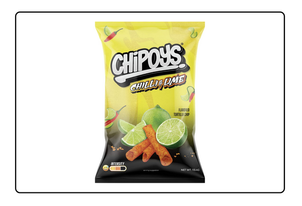 Chipoys Tortilla Chips | Chilli & Lemon flavour | Pack of 8