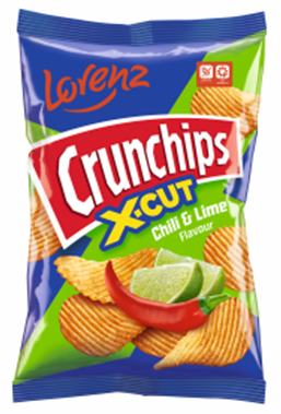 Lorenz Crunch-Chips X-Cut Chilli & Lime 75g X 12
