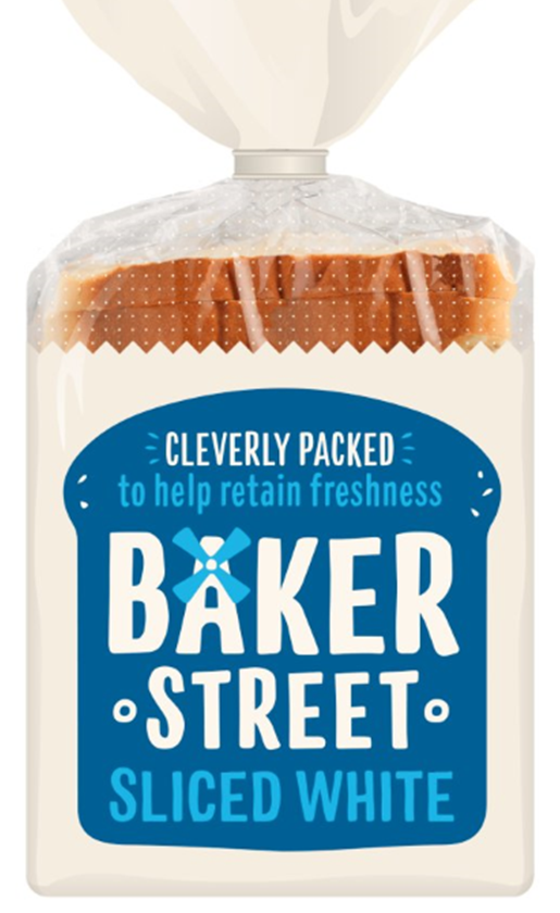 Baker Street White Bread Sliced 500g X 9pcs